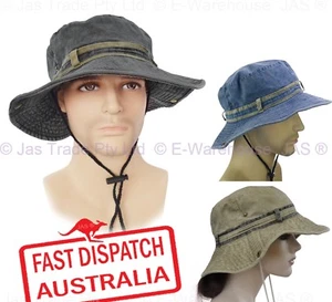 Cowboy Cotton Gardening Outdoor Hiking Bush Walking Fishing WIDE BRIM SUN HAT - Picture 1 of 16