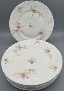 6 platos de cena GDA Gerard Dufraisseix & Abbot rosa floral Limoges Francia - Imagen 1 de 7