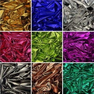 Metallic Jersey Foil Fabric Stretchy Fancy Dress Costume 147cm Wide - Picture 1 of 20