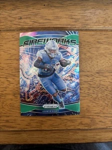 2024 Panini Fireworks Green Prizm #7 Jahmyr Gibbs Lions RC Rookie - Picture 1 of 2