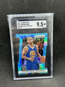 Stephen Curry 2013-14 Prizm Light Blue Prizm Die Cut /199 Card #176 SGC 9.5 Mint