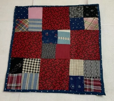 Vintage Antique Patchwork Quilt Table Topper, Nine Patch, Four Patch, Early - Image 1 of 4