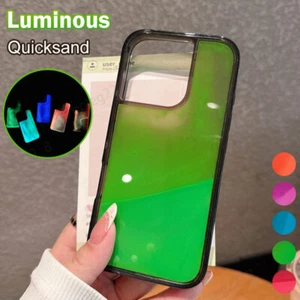 Phone Case For iPhone 16 Pro Max 15 14 13 12 11 Luminous Liquid Quicksand Cover - Picture 1 of 16