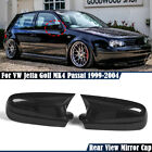 Pair For VW Golf Mk4 1997-2004 Carbon Fiber Look Rear View Mirror Cap Cover
