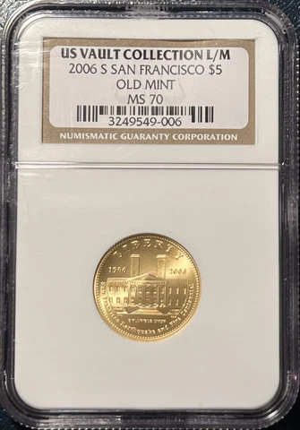 2006-S $5 Gold San Francisco Old Mint NGC MS70 (3249549-006) Cover