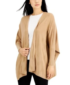 Alfani Women's Diamond-Stitch Open-Front Cardigan, SZ XL, New fawn - Picture 1 of 3