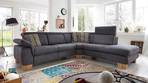 Ecksofa Wohnlandschaft Eckgarnitur Motion 2 in Microfaser anthrazit 272x242 cm - Bild 1 von 13
