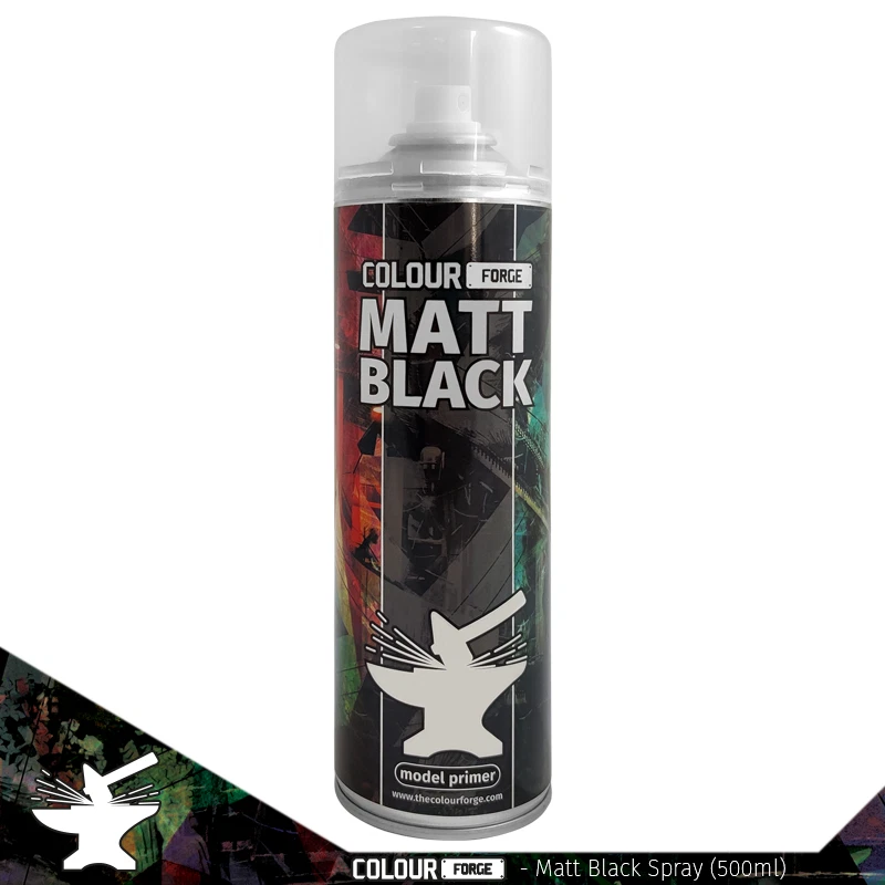 Colour Forge Matt Black Miniature Spray Paint (500ml)