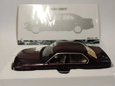 Minichamps BMW 730i E32 red 1986 1/18 100023007 - Immagine 1 di 3