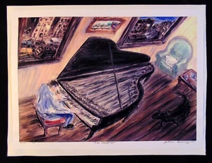 THE COMPOSER Arthur Robins ORIGINAL PRINT Oil Painting New York Art Piano Player - Picture 1 of 6