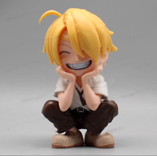 In stock Anime Sanji Sitting Cute Happy Figure Statue Toy Gift H12cm