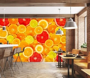 3D Obst Orange M2007 Tapete Wandbild Selbstklebend Abnehmbare Aufkleber Romy - Bild 1 von 11