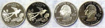 2008-S Oklahoma Statehood Quarter Silver & Clad Proofs 2 Coin Set - Image 1 of 3