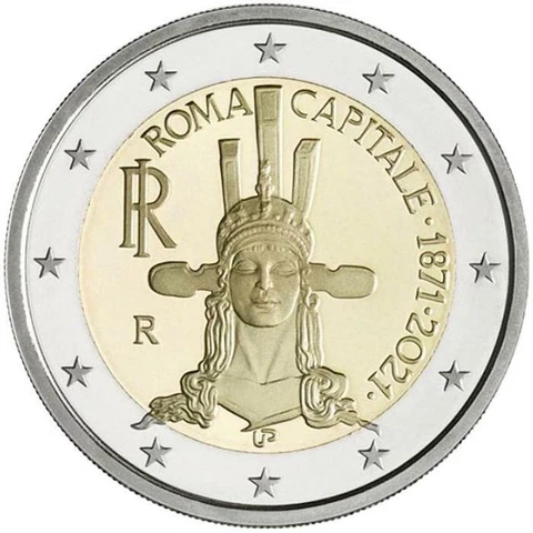 2021 Italy € 2 Euro UNC Uncirculated Coin ROME, Capital of Italy 150 Years Cover
