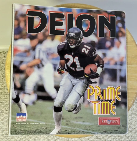 Deion Sanders Atlanta Falcons NFL 3-Ring Card Binder (empty) - Vtg, Rare Cover