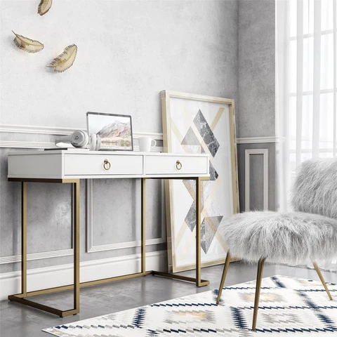 Camila Writing Desk, White Cover