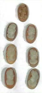 Antiker Hartstein Oval Kamee Stein Frau 16 mm x 6,5 mm #ZZ706 - Bild 1 von 3