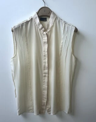 Blusa Fendi Seda Crudo, Encaje Adornado, Talla 42, US 6 Foto 1 de 4