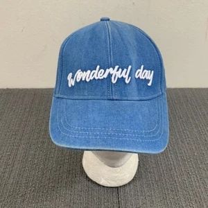 Wonderful Day Baseball Hat Strapback Cap Girls Adjustable Blue Denim Medium Wash - Picture 1 of 12