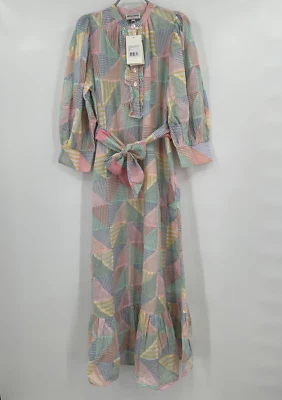 Antik Batik Caroline Long Dress size M 40 Maxi Shirt Dress Belted 100% Cotton - Image 1 of 4