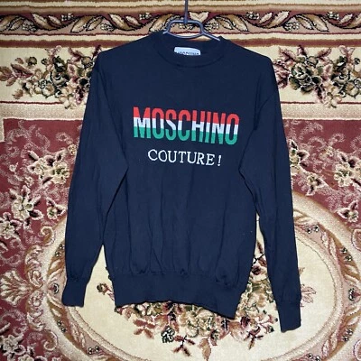! MEN'S ! Moschino couture Big Logo Wool Crewneck Knitted Sweater - Image 1 of 4