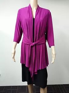 NEW - Jones New York - Size 16W - Three Quarter Black & Plum Velvet Dress $134 - Picture 1 of 3