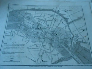 Gravure 1872 - Plan de l'inondationde 1740 à Paris - Picture 1 of 1