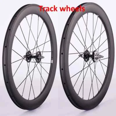 700C Rennrad Räd Fixed Gear Fahrrad Carbon Laufradsatz 25/28mm Breite V-Bremse - Bild 1 von 4