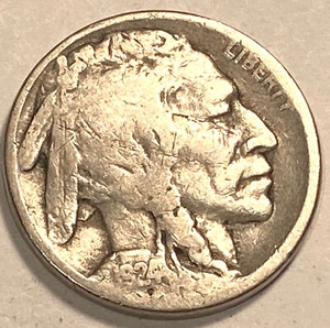 1924 S Buffalo Nickel FINE + NO RESERVE *J460 - Picture 1 of 2