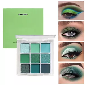 Shimmer Eye Shadow Pearlescent Eye Plate Eye Pigments Eyeshadow Palette Green - Picture 1 of 7