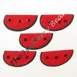 5 rebanadas de sandía hechas a mano papel morera picnic fiesta verano invitación - Imagen 1 de 3