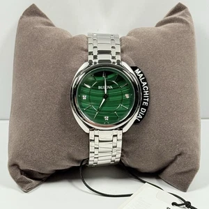Bulova Classic 96P256 Diamond Malachite Dial Stainless Steel Damenuhr - Bild 1 von 8