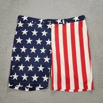 Pantalones Cortos Loudmouth Para Hombres 44 Chino Bandera Americana Patriótico Golf Viaje *Puntos Pequeños* Foto 1 de 4