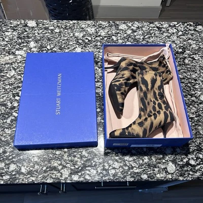 Stuart Weitzman Slaine leopard print stretch ankle boots Women’s Size 7B/37 - Image 1 of 4