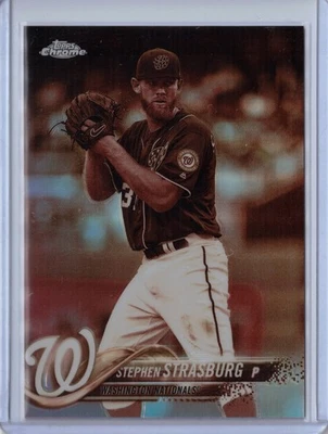 2018 Topps Chrome Sepia Refractors Stephen Strasburg #185 Nationals Serie Mundial Foto 1 de 2