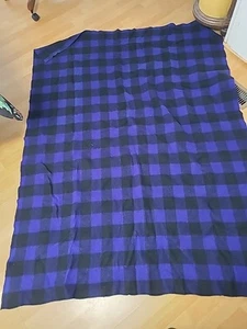 Vtg. Purple And Black Blanket 72 By 60 Inches - Picture 1 of 13