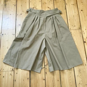 Vintage 1920s 1930 1940s Beige Wide Leg High Waist Shorts St Michaels UK 10/12 - Picture 1 of 9
