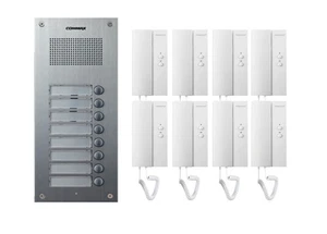 COMMAX Audio Intercom for 8-Apartment Building: DR-8UM x1, DP-ML x8, 12V Power - Picture 1 of 6