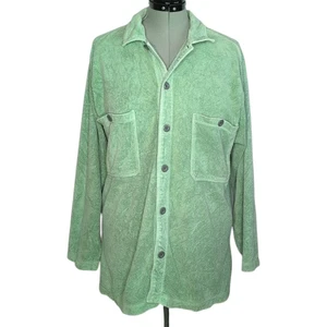 Mododoc Light Green Cotton/Poly Long Sleeve Button Front Shacket, Shirt Jacket - Picture 1 of 11
