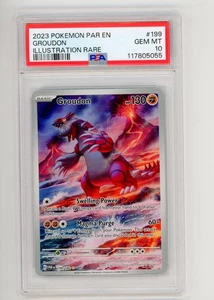 2023 Pokemon Groudon PSA 10 paradox rift 199/182 Illustration Rare Alt - Picture 1 of 2