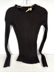 Inhabit 100% Kaschmir gerippter Langarm Pullover schwarz Damen S Made Hong Kong - Bild 1 von 12