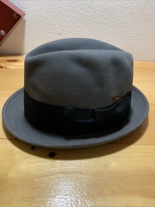 Vintage Churchill Ltd Biberhut 7 3/8 grau Fedora Gangster - Bild 1 von 11