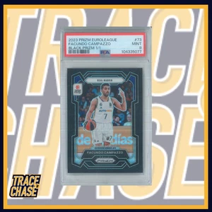 2023-24 Panini Prizm Eurolega BK Facundo Campazzo Black Prizm 1/1 PSA9 #73 - Foto 1 di 3