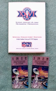 SUPER BOWL XXVI TICKET STUBS REDSKINS VS BILLS + COLLECTORS EDITION CARD BOOKLET - Picture 1 of 7