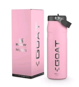 Botella The Messi x Stanley IceFlow con tapa de pajita abatible 24 OZ THE GOAT rosa - Imagen 1 de 1