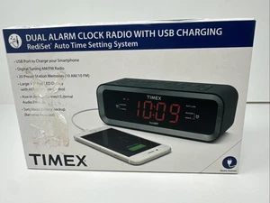 Timex Dual Alarm Clock with Dual USB Charging RediSet Auto Time Setting System - Picture 1 of 11