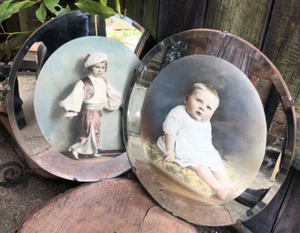Vintage 1930/40's Art Deco mirrored photo picture frames wood wall 16" x 14" - Picture 1 of 9