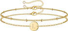 Mothers Day Gifts For Mom Wife - Gold Initial Bracelets For Women Dainty 14K Gol