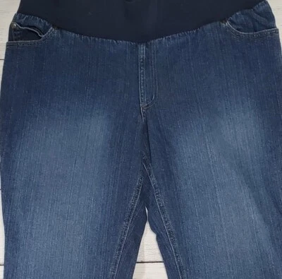 Jeans Liz Lange para mujer 8 bolsillos elásticos de mezclilla azul maternidad Foto 1 de 4