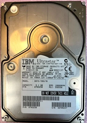 IBM DDYS-T09170 Ultrastar 9GB, 10K, 80 Pin, 3.5" Enterprise HDD - Image 1 of 4